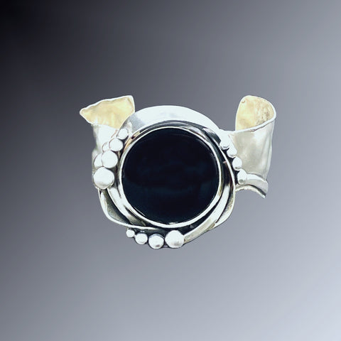 Onyx Silver Cuff Bracelet