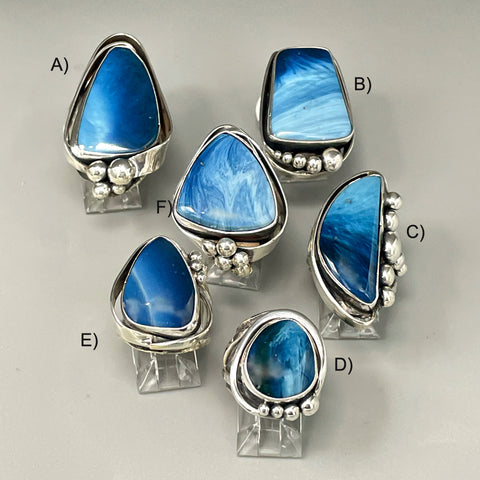 Swedish Blue Silver Rings