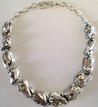 A Silver Petal Necklace 12 Link