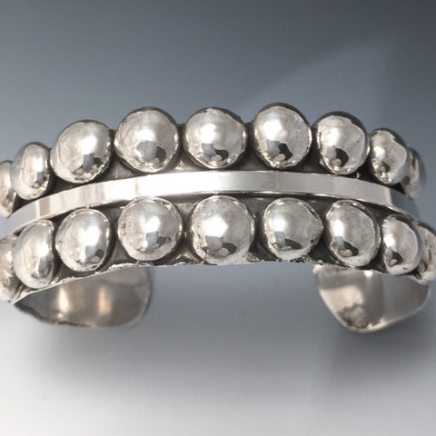 Silver Symetrical Beaded Cuff