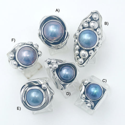 Mabe Pearl Silver Rings