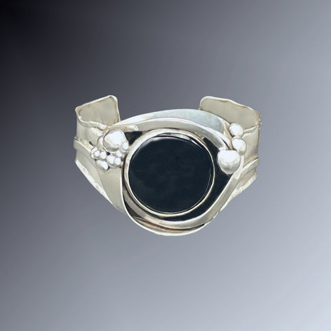Onyx Silver Cuff Bracelet