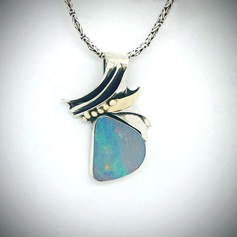 Opal, Australian Silver & Gold Pendant