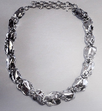 Silver Petal Necklace 16 link