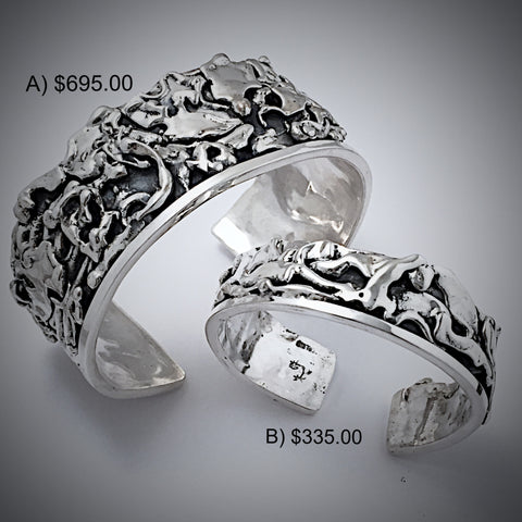 Silver Abstract Cuffs